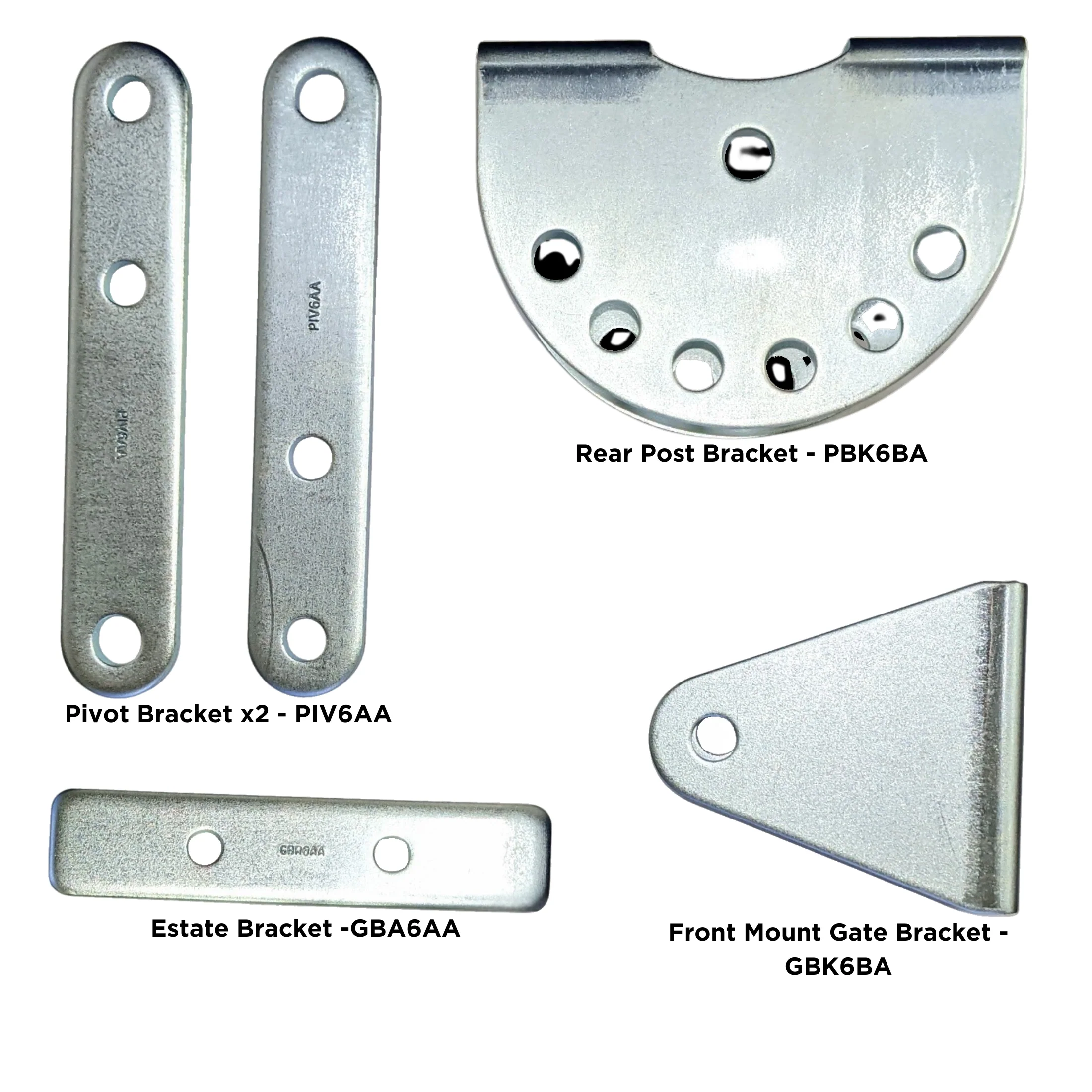 For MBK5CA replacement bracket, you don't show the bolts, nuts and plastic spacers.  Do they come with?